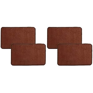 kuber industries microfiber anti slip 4 pieces door mat 2234x1434brown