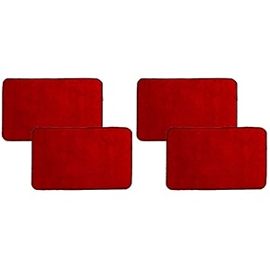 kuber industries microfiber anti slip 4 pieces door mat 2234x1434red ctktc046236