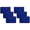Kuber Industries Microfiber Anti Slip 6 Pieces Door Mat 22"x14"(Blue), Pack of 6, CTKTC046225