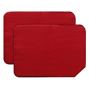 kuber industries microfiber reversible dish drying mat with absorbent parity for kitchen 2734x 1934pack of 2 red