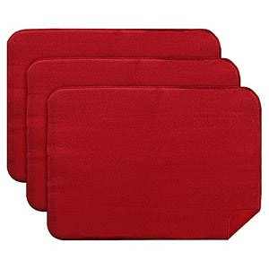 kuber industries microfiber reversible dish drying mat with absorbent parity for kitchen 2734x 1934red