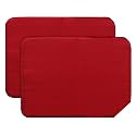 Kuber Industries Microfiber Reversible Dish Drying Mat With Absorbent Parity For Kitchen 27"x 19",Pack of 2 (Red)