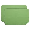 Kuber Industries Microfiber Reversible Dish Drying Mat With Absorbent Parity For Kitchen 27"x 19",Pack of 2 (Green)