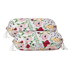 kuber industries cotton multi floral print bolster cover with drawstringround bedside long pillow coverdewan pillow cover set 16 x 32 bolster cover set of 2 multi