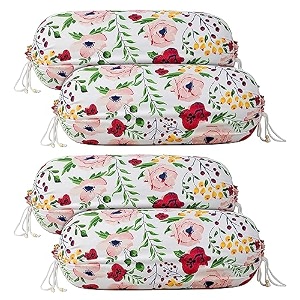 kuber industries multi floral print bolster cover with drawstringround bedside long pillow coverdewan pillow cover set 16 x 32 bolster cover set of 4 multi