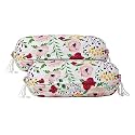 Kuber Industries Cotton Multi Floral Print Bolster Cover with Drawstring|Round Bedside Long Pillow Cover|Dewan Pillow Cover Set 16 X 32 |Bolster Cover Set of 2 (Multi)