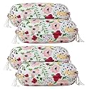 Kuber Industries Multi Floral Print Bolster Cover with Drawstring|Round Bedside Long Pillow Cover|Dewan Pillow Cover Set 16 x 32 |Bolster Cover Set of 4 (Multi)