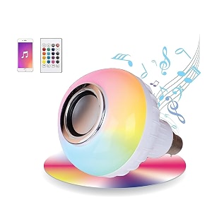 kuber industries multicolour smart bulb for home with 8 colour modes 4 light modes amp 4 tunes remote controller  colour changing bulb with music  12w  multicolor