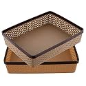 Kuber Industries Multipurpose Decorative Drain Tray Large | Makeup Perfume Organiser, Bathroom, Decorative Dresser, Kitchen Countertop Organiser Tray | Anti Slip | YM.6302G | Grey