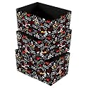 Kuber Industries Disney Mickey Print Non Woven Fabric Modular Closet Organizer Box with Handle for Cube Storage Units in Closet Set Of 3(Black)-KUBMART16029