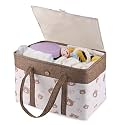 Kuber Industries Premium Kawaii Essentials Caddy Bag | Aesthetic Baskets for New Born Clothes | Cute Stuff Holder &amp; Organizer for Baby Toys, Diaper &amp; Wet Wipes | GM-26-PNK | Pink Rabbit
