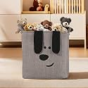 Kuber Industries Foldable &amp; Collapsible Storage Box for Clothes | Baby Dress Organizer for Wardrobe | Utility Organizer for Kids Toys, Diaper &amp; Books | GM-32-BG | Beige and White Seal