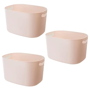 kuber industries multipurpose large storage box with handlebasket for cosmetic fruits storage 3430 l34  pack of 3beige