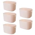 Kuber Industries Multipurpose Large Storage Box With Handle|Basket For Cosmetic, Fruits, Storage "30 L" | Pack of 5|Beige|