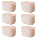 Kuber Industries Multipurpose Large Storage Box With Handle|Basket For Cosmetic, Fruits, Storage "30 L" | Pack of 6|Beige|