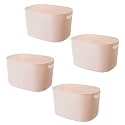 Kuber Industries Multipurpose Large Storage Box With Handle|Basket For Cosmetic, Fruits, Storage "30 L" | Pack of 4|Beige|