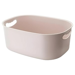 kuber industries multipurpose medium storage box with handlebasket for cosmetic fruits storage 3420 l34  beige