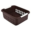 Kuber Industries Multipurpose Rectangle Shape Plastic Storage Basket for Kitchen, Fruit Basket, Office Table, Storage Organizer Small, Medium, Large Pack of 3 (Brown)