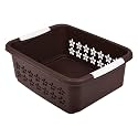 Kuber Industries Multipurpose Rectangle Shape Plastic Storage Basket for Kitchen, Fruit Basket, Office Table, Storage Organizer Medium (Brown)