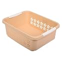 Kuber Industries Multipurpose Rectangle Shape Plastic Storage Basket for Kitchen, Fruit Basket, Office Table, Storage Organizer (Beige)