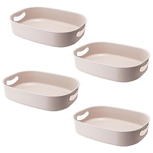 kuber industries multipurpose small storage box with handlebasket for cosmetic fruits storage 3412 l34 pack of 4 beige
