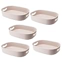 Kuber Industries Multipurpose Small Storage Box With Handle|Basket For Cosmetic, Fruits, Storage "12 L" |Pack of 5| Beige|