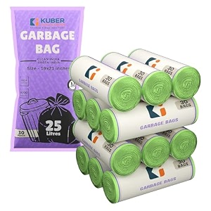 kuber industries 19x21 in black medium garbage bags for dustbin 90 bags 3 rolls  odour free wet and dry waste trash bags  dustbin bags medium size for home office hotels hospitals