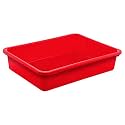 Kuber Industries Multiuses Rectangular Plastic Large Tray, Bin, Organizer (Red)