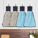 Kuber Industries Pack of 4 Soft Cotton Hand Kitchen Towel with Hanging Loop | Double Sided Hand Towels for Wash Basin &amp; Bathroom | Easy to Wash &amp; Reusable | Zig Zag Pattern | Multi