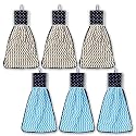 Kuber Industries Pack of 6 Soft Cotton Hand Kitchen Towel with Hanging Loop | Double Sided Hand Towels for Wash Basin &amp; Bathroom | Easy to Wash &amp; Reusable | Zig Zag Pattern | Multi