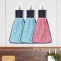 Kuber Industries Pack of 3 Soft Cotton Hand Kitchen Towel with Hanging Loop | Double Sided Hand Towels for Wash Basin &amp; Bathroom | Easy to Wash &amp; Reusable | Zig Zag Pattern | Multi