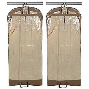 kuber industries non woven 2 pieces long suit sherwani cover brown -ctktc5871