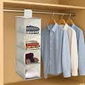 Kuber Industries Non Woven Foldable 4 Shelf Hanging Closet Organizer | Multipurpose Wardrobe/Cupboard/Almirah Hanging Organiser | Easy to Use Clothes/Garment | Plain - Grey