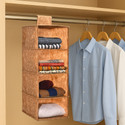 KUBER INDUSTRIES Non Woven Foldable 4 Shelf Hanging Closet Organizer | New Flower - Brown Closet Organizer