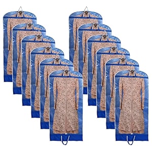 kuber industries non woven foldable long tranasparent garment cover for for sherwani coat kurti amp more with zipper blue-47km01263