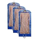 Kuber Industries Non Woven Foldable Long Tranasparent Garment Cover For for Sherwani, Coat, Kurti &amp; More With Zipper (Blue)-47KM01263