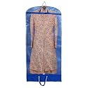 Kuber Industries Non Woven Foldable Long Tranasparent Garment Cover For for Sherwani, Coat, Kurti &amp; More With Zipper (Blue)-47KM01263