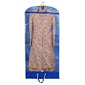 Kuber Industries Non Woven Foldable Long Tranasparent Garment Cover For for Sherwani, Coat, Kurti &amp; More With Zipper (Blue)-47KM01263