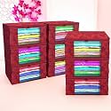 Kuber Industries Clothes Organizer For Wardrobe (Pack of 9) - Storage Organizer For Saree | Shirts | Lehanga Chunni | Clothes - Dress Organizer For Wardrobe - Saree Covers With Zip (Printed) (Red)