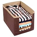 Kuber Industries Non-Woven Foldable Shirt Stacker Closet Organizer With Handles (Brown)-HS43KUBMART26546