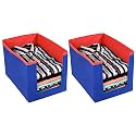 Kuber Industries Non-Woven Foldable Shirt Stacker Closet Organizer With Handles- Pack of 2 (Red &amp; Blue)-HS43KUBMART26528