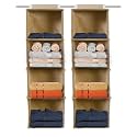 Kuber Industries Non Woven Hanging 4 Shelves Foldable Wardrobe/Closet Cloth Organizer (Brown)-Pack of 2-KUBMART15326 (Glossy,Fabric)