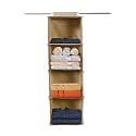 Kuber Industries Fabric Non Woven Foldable 4 Shelf Closet Hanging Organizer,Wardrobe Organizer, Pack of 2 (Brown)-Hs40Kubmart23988