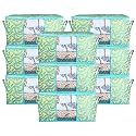 Kuber Industries Non-Woven Metalic Print Underbed Storage Bag|Organizer For Clothes Large|Non-Woven Comforter, Blanket Cover|Transparent Window &amp; Zipper|Side Handles|Pack Of 9 (Green)