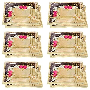 kuber industries non-woven single packing saree covertransparent amp zipper closurepack of 12 ivory-kubmart2828