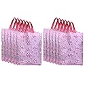 Kuber Industries Cotton Reusable Grocery Shopping Bag With Handle|Goodies Bag Promotional Bag for Birthday|Size 26 x 11 x 38|Pack of 12 (Pink)