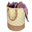 Kuber Industries Non-Woven Round Laundry Basket For clothes|Metalic Print Foldable Toy Storage Organizer|Reinforced Handle With Sturdy Base 45 LTR|Pack of 2 (Beige)
