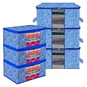 Kuber Industries Saree Cover &amp; Underbed Stoarge Bag Set | 2 Pieces Saree &amp; 2 Pieces Underbed Storage Bag Combo Set | Zipper Closure &amp; Handle | Wooden-Texture-Design | Set of 4 | Brown