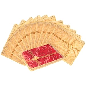 kuber industries 43x35x1 cm polyester printed non wooven saree cover set of 12 pcs with zip lock