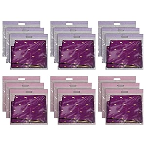 kuber industries non-woven single saree covers with transparent window with handle pack of 3 pink